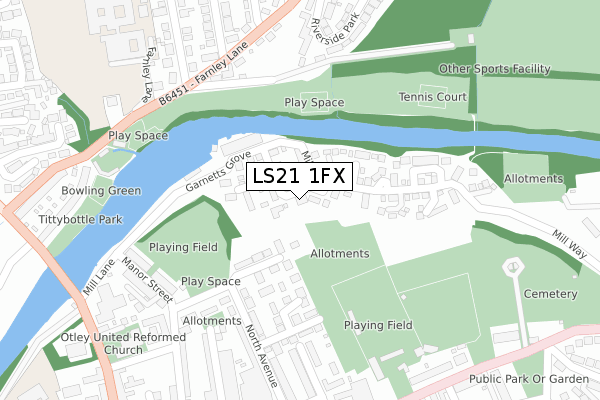 LS21 1FX map - large scale - OS Open Zoomstack (Ordnance Survey)