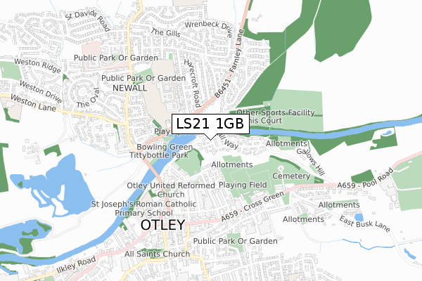 LS21 1GB map - small scale - OS Open Zoomstack (Ordnance Survey)