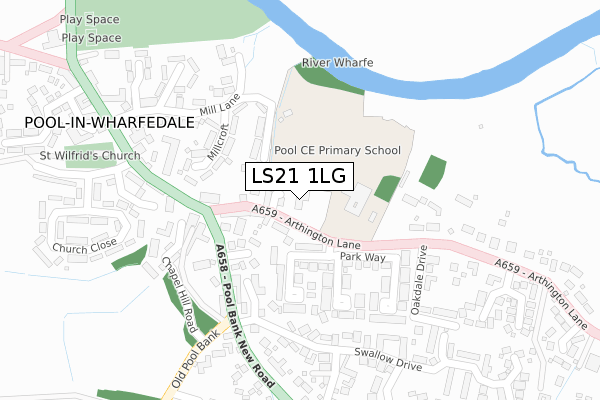 LS21 1LG map - large scale - OS Open Zoomstack (Ordnance Survey)