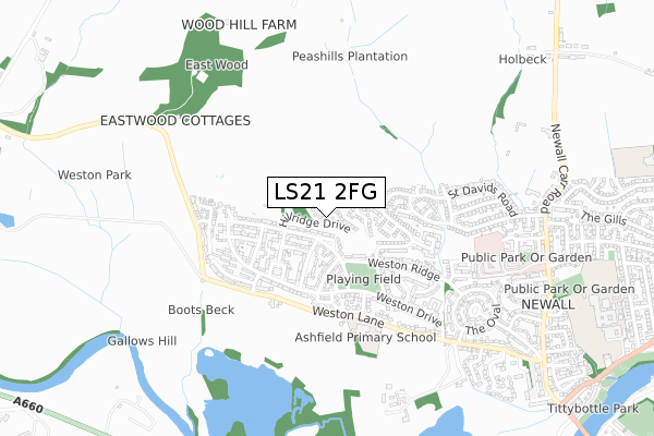 LS21 2FG map - small scale - OS Open Zoomstack (Ordnance Survey)