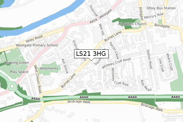LS21 3HG map - large scale - OS Open Zoomstack (Ordnance Survey)