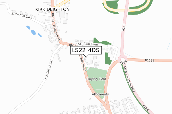 LS22 4DS map - large scale - OS Open Zoomstack (Ordnance Survey)