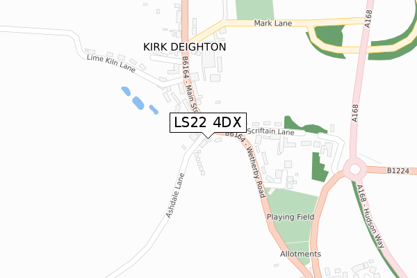 LS22 4DX map - large scale - OS Open Zoomstack (Ordnance Survey)