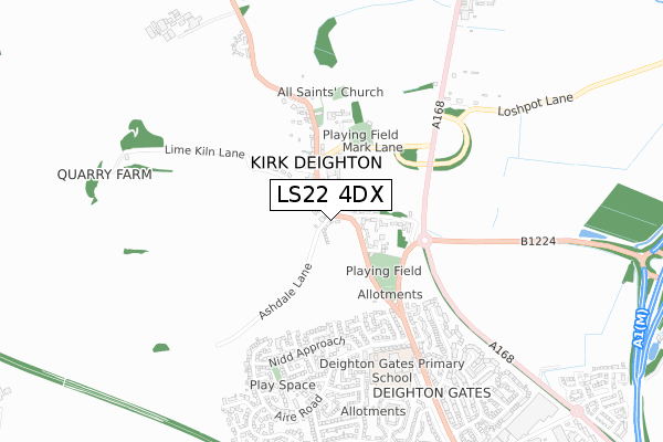 LS22 4DX map - small scale - OS Open Zoomstack (Ordnance Survey)