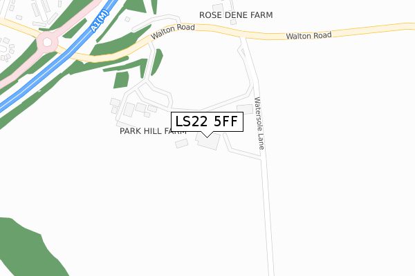 LS22 5FF map - large scale - OS Open Zoomstack (Ordnance Survey)