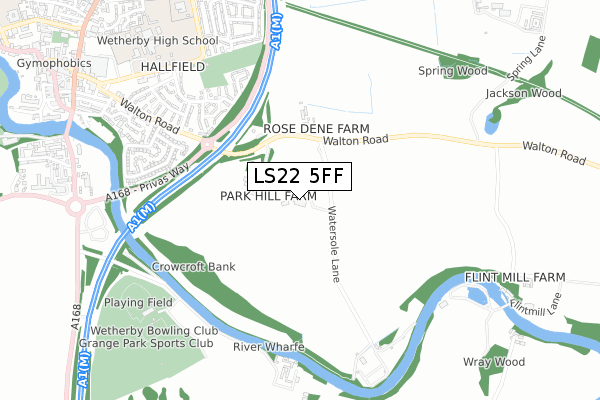 LS22 5FF map - small scale - OS Open Zoomstack (Ordnance Survey)