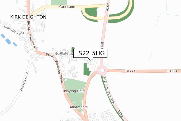 LS22 5HG map - large scale - OS Open Zoomstack (Ordnance Survey)