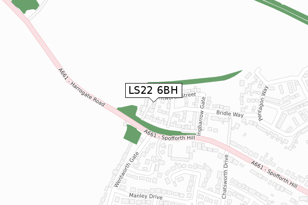 LS22 6BH map - large scale - OS Open Zoomstack (Ordnance Survey) LS22 6BH map - large scale - OS Open Zoomstack (Ordnance Survey)