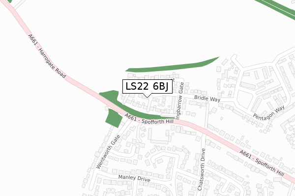 LS22 6BJ map - large scale - OS Open Zoomstack (Ordnance Survey) LS22 6BJ map - large scale - OS Open Zoomstack (Ordnance Survey)