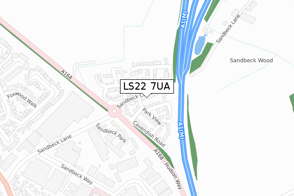 LS22 7UA map - large scale - OS Open Zoomstack (Ordnance Survey) LS22 7UA map - large scale - OS Open Zoomstack (Ordnance Survey)