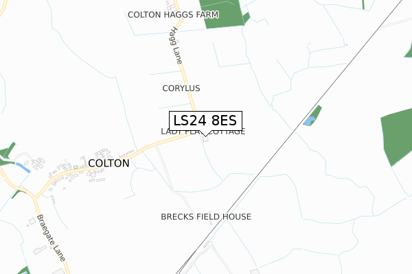 LS24 8ES map - small scale - OS Open Zoomstack (Ordnance Survey)