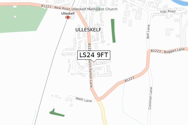 LS24 9FT map - large scale - OS Open Zoomstack (Ordnance Survey)