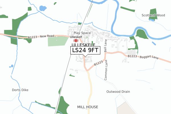 LS24 9FT map - small scale - OS Open Zoomstack (Ordnance Survey)