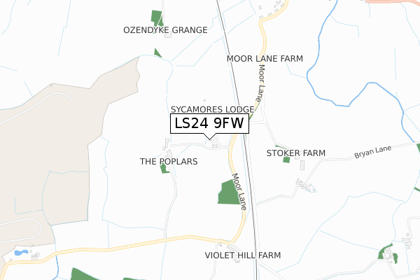 LS24 9FW map - small scale - OS Open Zoomstack (Ordnance Survey)