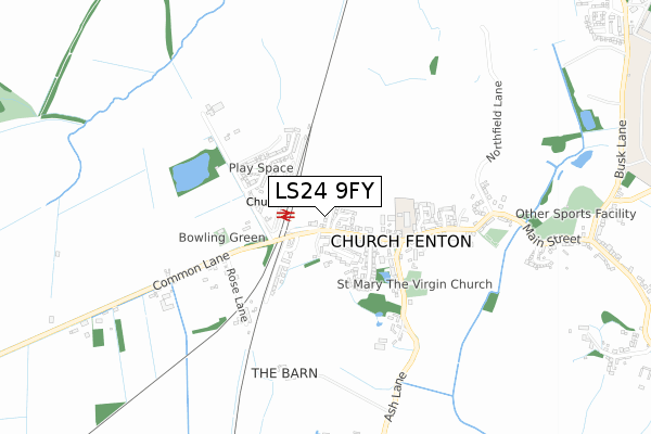 LS24 9FY map - small scale - OS Open Zoomstack (Ordnance Survey)