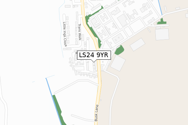 LS24 9YR map - large scale - OS Open Zoomstack (Ordnance Survey)