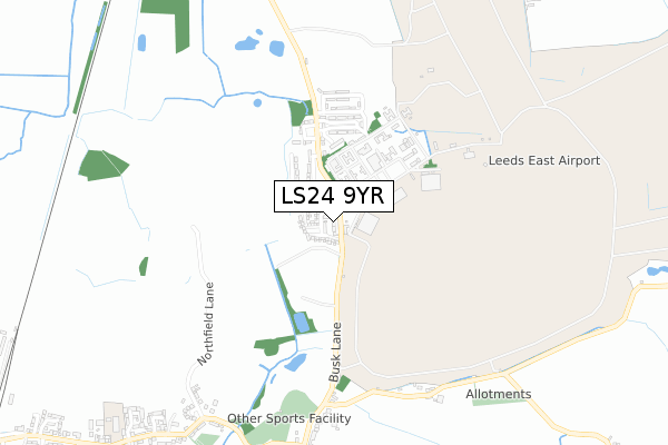 LS24 9YR map - small scale - OS Open Zoomstack (Ordnance Survey)