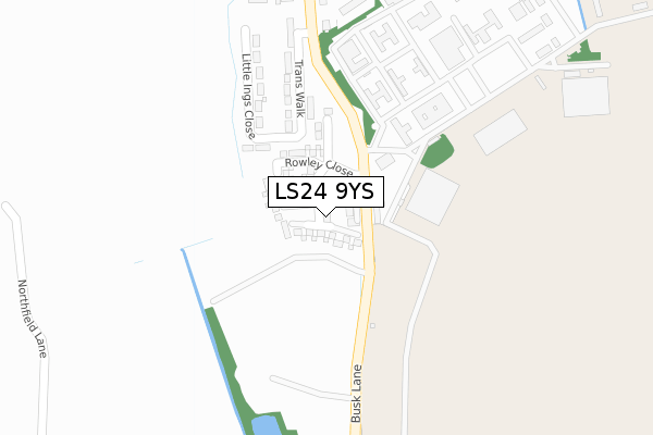 LS24 9YS map - large scale - OS Open Zoomstack (Ordnance Survey)