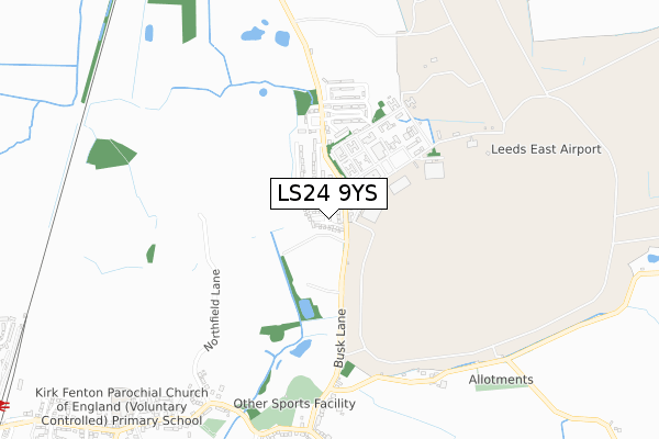 LS24 9YS map - small scale - OS Open Zoomstack (Ordnance Survey)