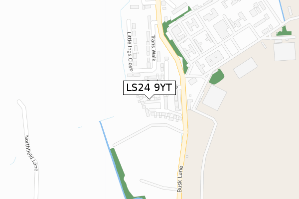LS24 9YT map - large scale - OS Open Zoomstack (Ordnance Survey)