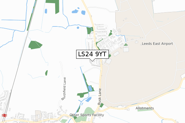 LS24 9YT map - small scale - OS Open Zoomstack (Ordnance Survey)