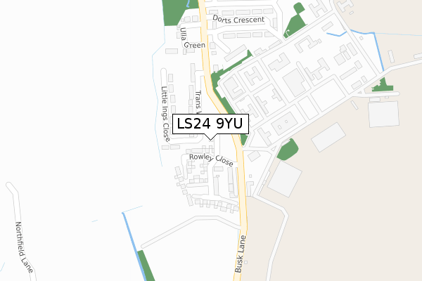 LS24 9YU map - large scale - OS Open Zoomstack (Ordnance Survey)