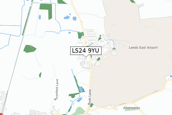 LS24 9YU map - small scale - OS Open Zoomstack (Ordnance Survey)