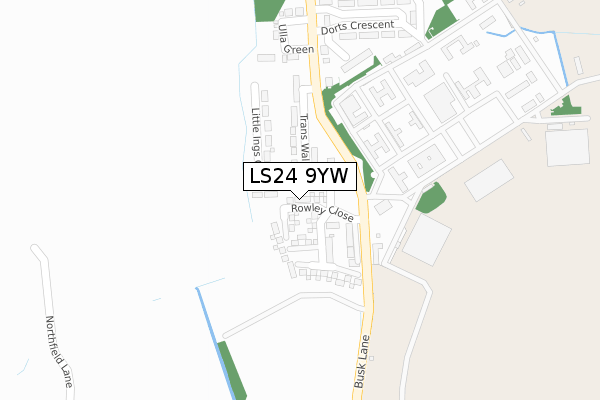 LS24 9YW map - large scale - OS Open Zoomstack (Ordnance Survey)