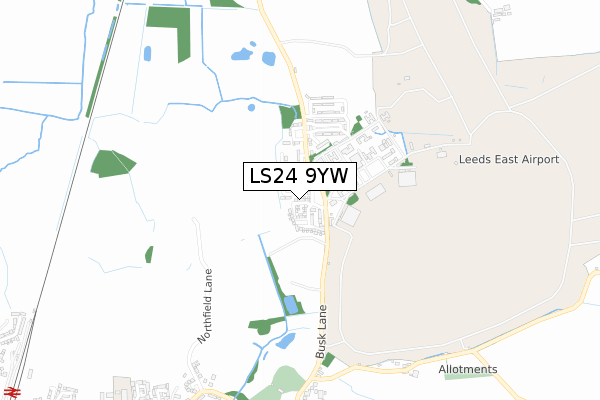LS24 9YW map - small scale - OS Open Zoomstack (Ordnance Survey)