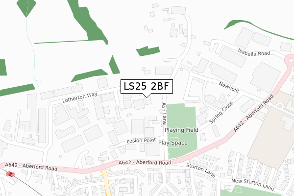 LS25 2BF map - large scale - OS Open Zoomstack (Ordnance Survey)