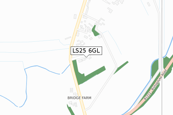 LS25 6GL map - large scale - OS Open Zoomstack (Ordnance Survey)