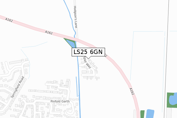 LS25 6GN map - large scale - OS Open Zoomstack (Ordnance Survey)