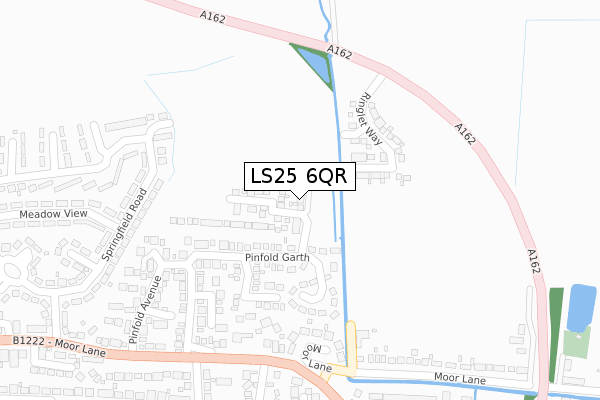 LS25 6QR map - large scale - OS Open Zoomstack (Ordnance Survey)