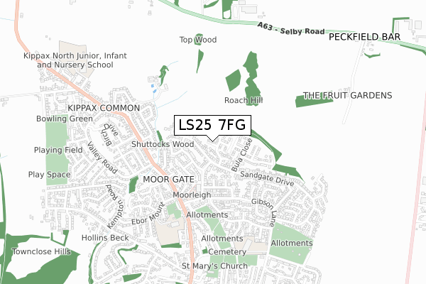 LS25 7FG map - small scale - OS Open Zoomstack (Ordnance Survey) LS25 7FG map - small scale - OS Open Zoomstack (Ordnance Survey)