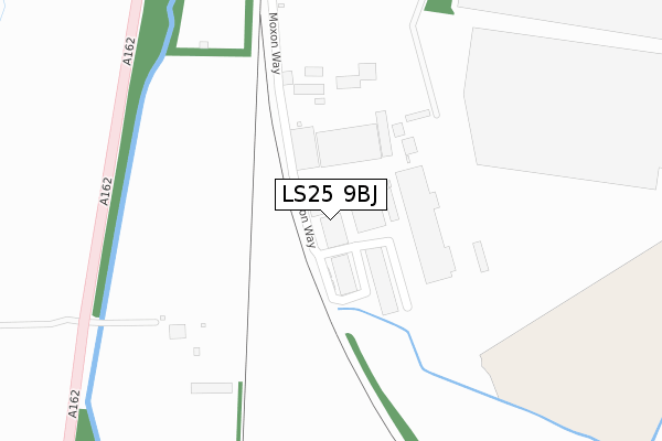 LS25 9BJ map - large scale - OS Open Zoomstack (Ordnance Survey)