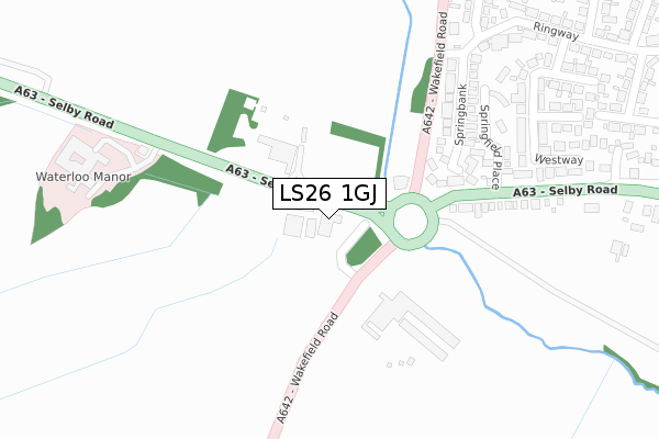 LS26 1GJ map - large scale - OS Open Zoomstack (Ordnance Survey)