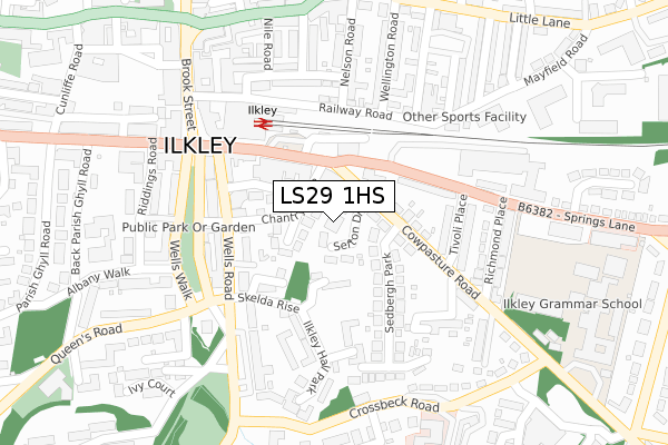 LS29 1HS map - large scale - OS Open Zoomstack (Ordnance Survey)