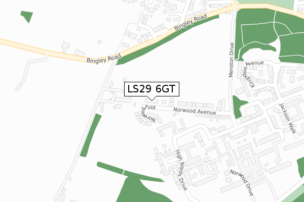 LS29 6GT map - large scale - OS Open Zoomstack (Ordnance Survey)