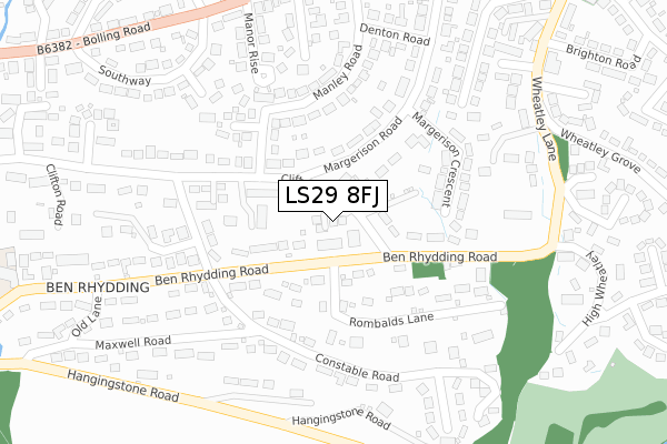 LS29 8FJ map - large scale - OS Open Zoomstack (Ordnance Survey)