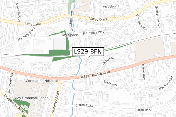 LS29 8FN map - large scale - OS Open Zoomstack (Ordnance Survey)