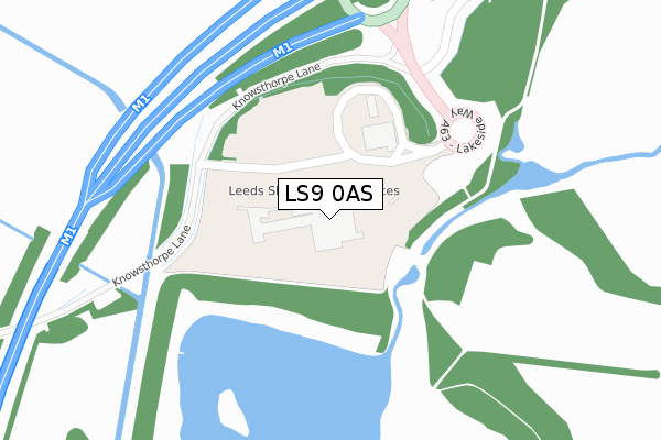LS9 0AS map - large scale - OS Open Zoomstack (Ordnance Survey)