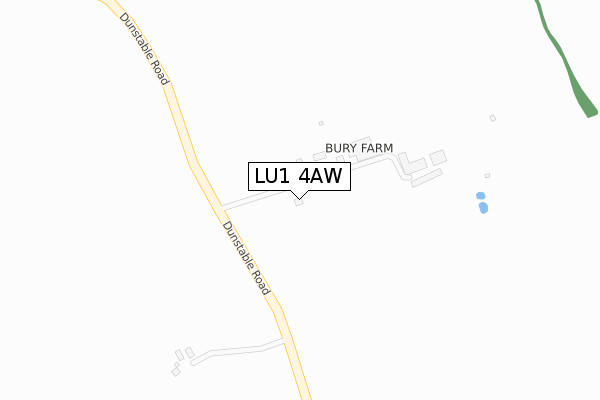 LU1 4AW map - large scale - OS Open Zoomstack (Ordnance Survey)