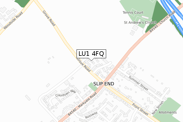 LU1 4FQ map - large scale - OS Open Zoomstack (Ordnance Survey)