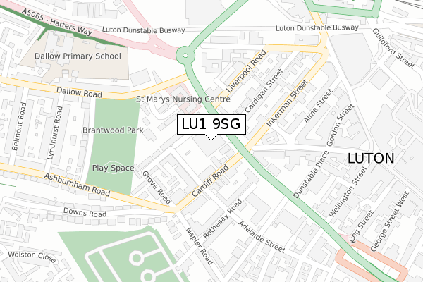 LU1 9SG map - large scale - OS Open Zoomstack (Ordnance Survey) LU1 9SG map - large scale - OS Open Zoomstack (Ordnance Survey)