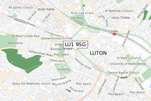 LU1 9SG map - small scale - OS Open Zoomstack (Ordnance Survey) LU1 9SG map - small scale - OS Open Zoomstack (Ordnance Survey)