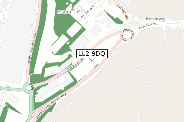 LU2 9DQ map - large scale - OS Open Zoomstack (Ordnance Survey)