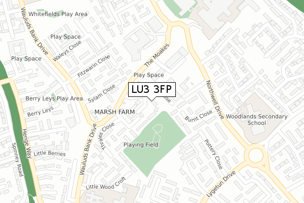 LU3 3FP map - large scale - OS Open Zoomstack (Ordnance Survey)