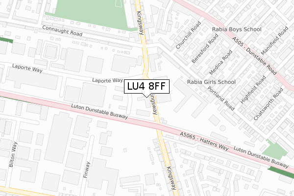 LU4 8FF map - large scale - OS Open Zoomstack (Ordnance Survey)