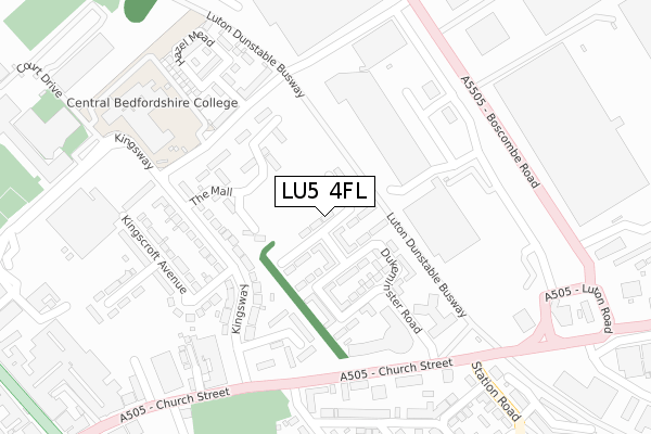 LU5 4FL map - large scale - OS Open Zoomstack (Ordnance Survey)