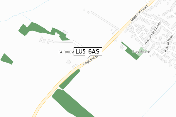 LU5 6AS map - large scale - OS Open Zoomstack (Ordnance Survey)
